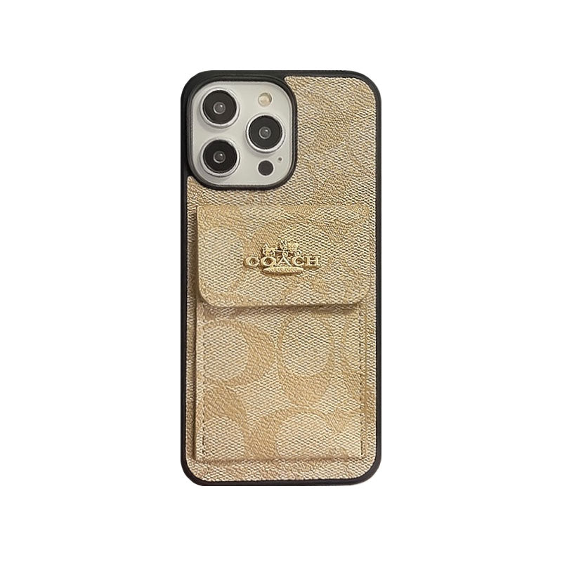 Klassische iPhone-Hülle mit Kartenhalter-Geldbörse Kaffeebraun -SZK240425