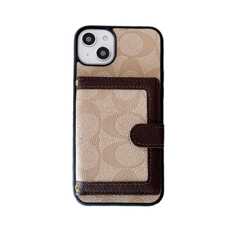 Klassische iPhone-Hülle mit Brieftasche und Umhängeriemen, Weiß -XK240402