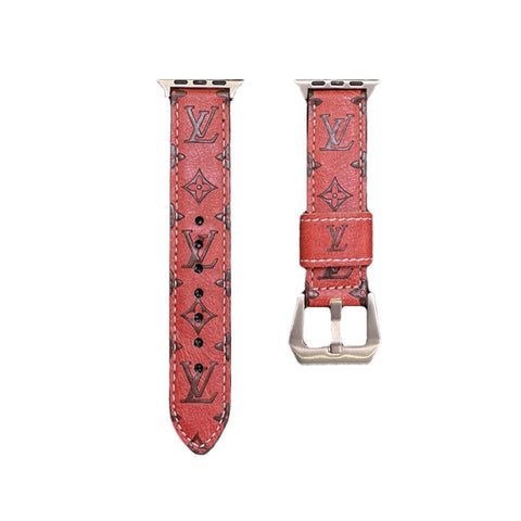 Δερμάτινο Monogram Ζώνες Apple Watch Δερμάτινο μπλε-YH24422