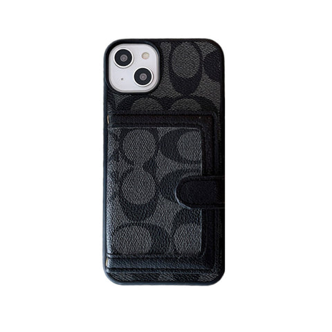Klassische iPhone-Hülle mit Brieftasche und Umhängeriemen, Weiß -XK240402