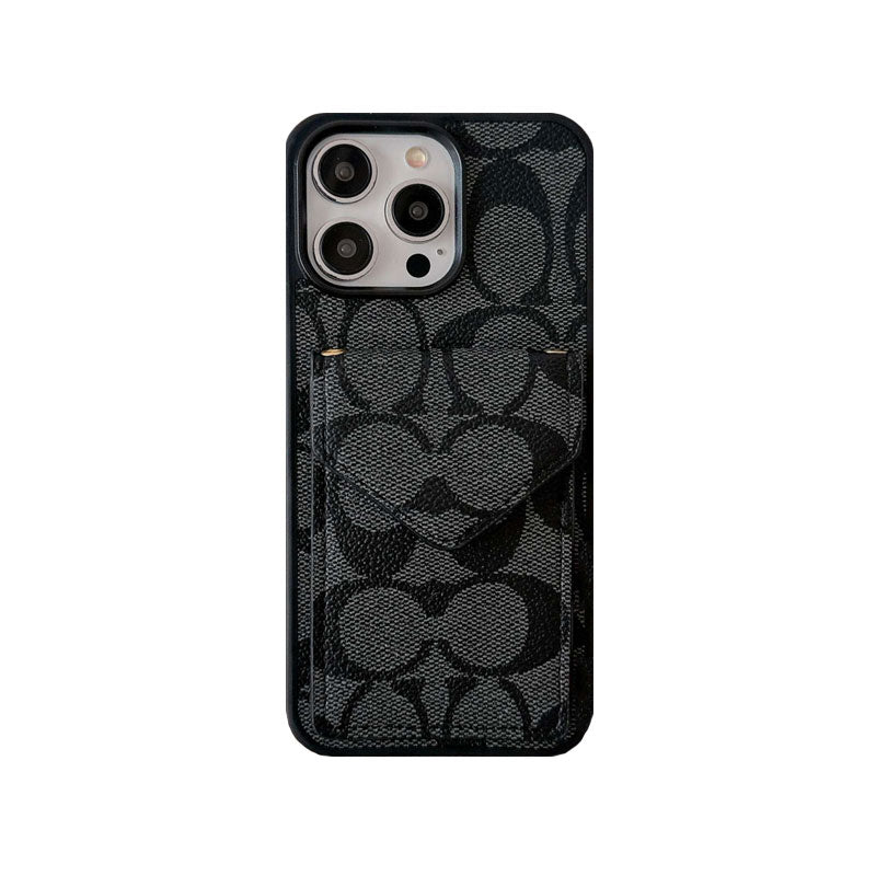 Klasisks iPhone korpuss ar kartes turētāju un siksniņu gaiši brūns -SJ240513