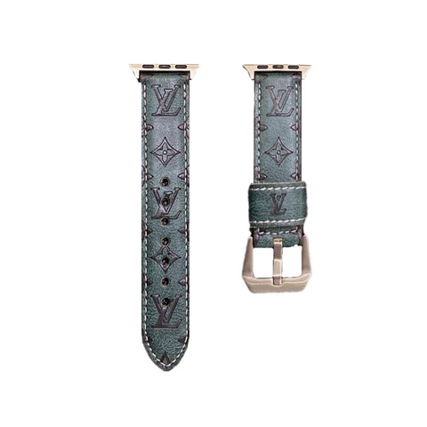 Δερμάτινο Monogram Ζώνες Apple Watch Δερμάτινο μπλε-YH24422