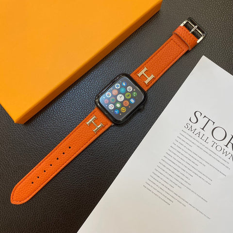 Correa de Apple Watch de cuero genuino con patrón