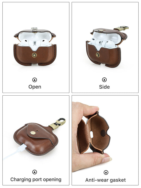Funda Airpods Pro 3 de cuero con clip
