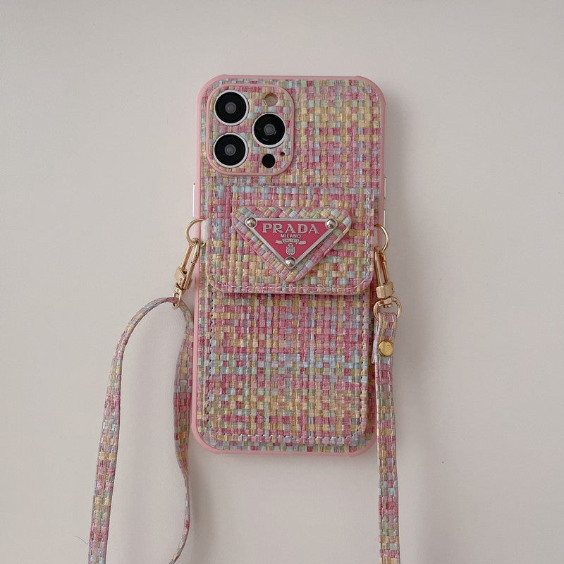 Luksus Weave Card Bag Crossbody iPhone etui