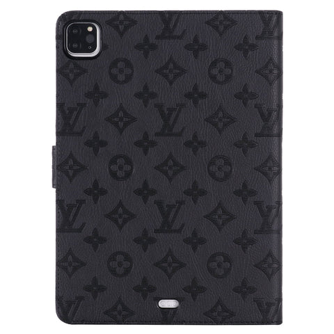 Fondina con monogramma in tela goffrata 3D Cover flip per iPad Apple con funzione di supporto