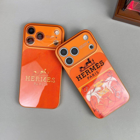 Custodia per iPhone serie H di lusso arancione