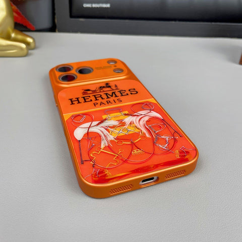 Custodia per iPhone serie H di lusso arancione