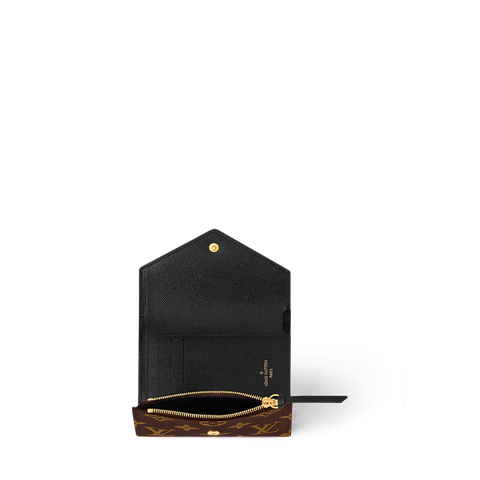 Monogram Envelope Wallet – Compact Zip Card Holder with Elegant Design