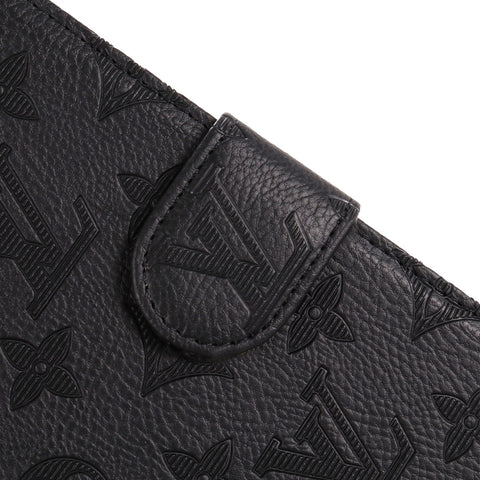 Fondina con monogramma in tela goffrata 3D Cover flip per iPad Apple con funzione di supporto