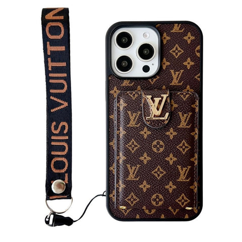 Luxuriöse iPhone-Hülle zum Umhängen in klassischer Farbe