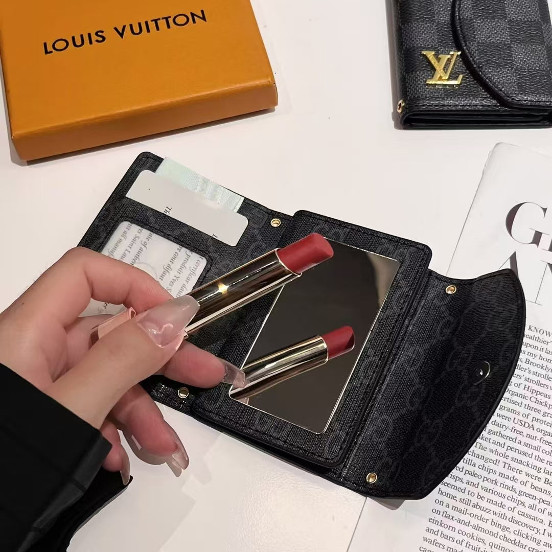 Luxury Lou & GG-Inspired Monogram Compact Wallet Collection