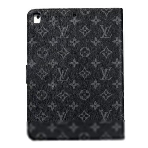 Elegante Monogramm-Leinen-Klapphülle für Apple iPad, schützende Ledertasche