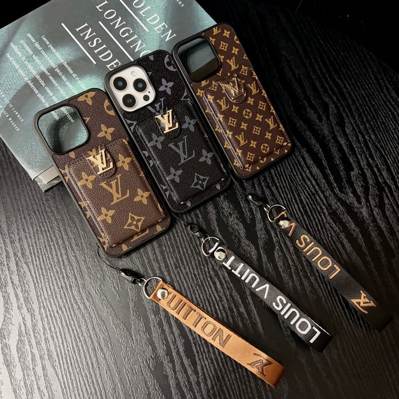 Luxuriöse iPhone-Hülle zum Umhängen in klassischer Farbe