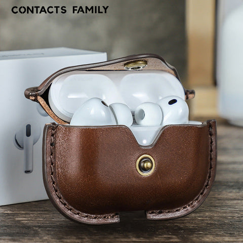Funda Airpods Pro 3 de cuero con clip