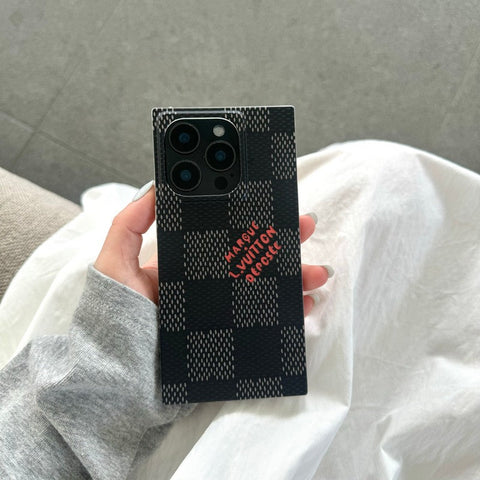 Luxuriöse quadratische iPhone-Hülle in Schwarz und Weiß