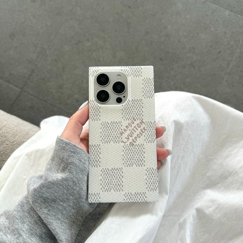 Luxuriöse quadratische iPhone-Hülle in Schwarz und Weiß