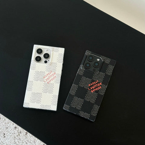 Luxuriöse quadratische iPhone-Hülle in Schwarz und Weiß