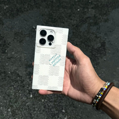 Luxuriöse quadratische iPhone-Hülle in Schwarz und Weiß