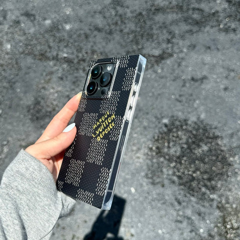 Luxuriöse quadratische iPhone-Hülle in Schwarz und Weiß