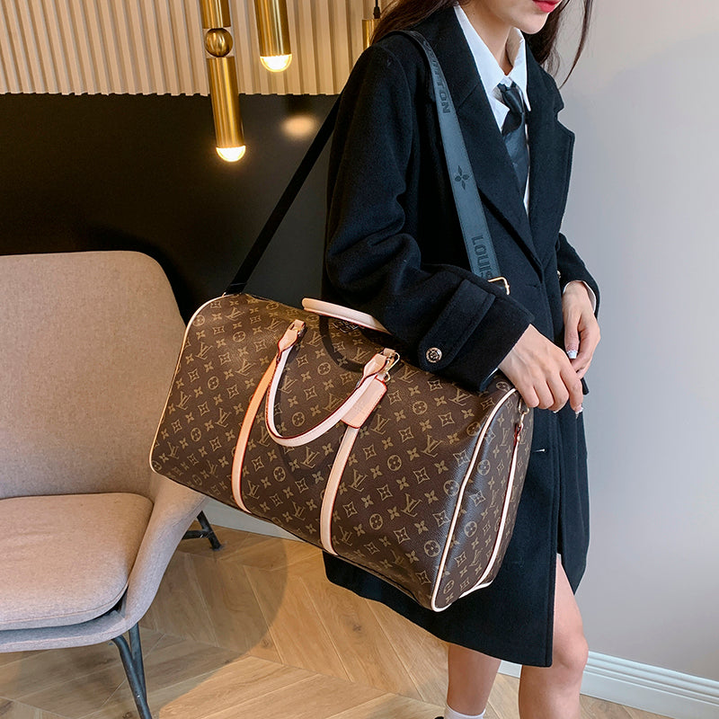 Monogram Travel Duffle Bag with Detachable Shoulder Strap