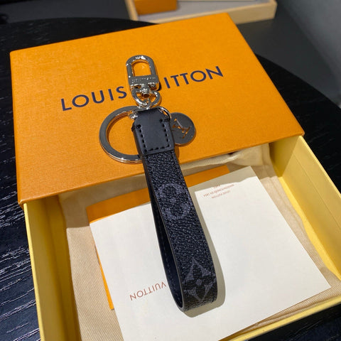 Porte-clés en cuir de luxe – Design monogramme classique
