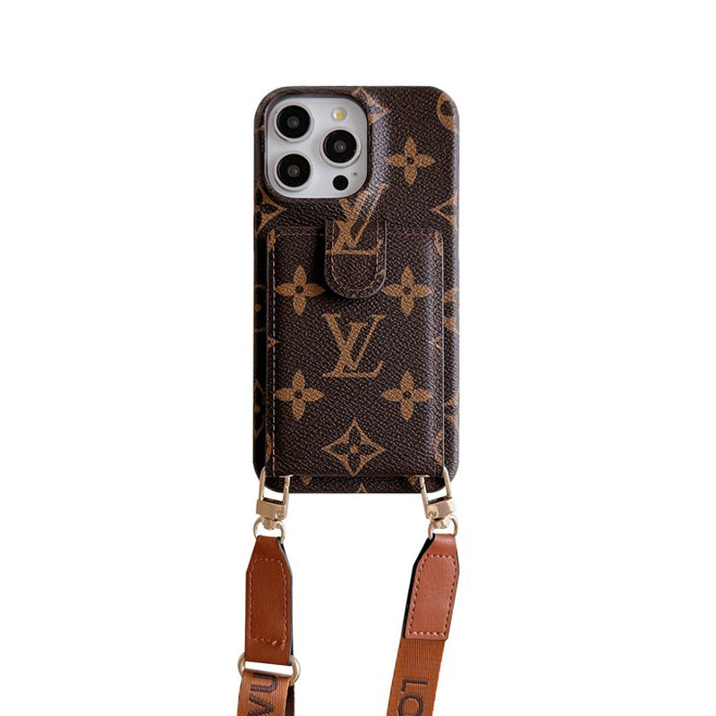 Luksusowa torba na karty z łańcuszkiem na ramię. Etui na iPhone'a