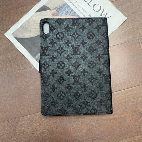 Fondina con monogramma in tela goffrata 3D Cover flip per iPad Apple con funzione di supporto