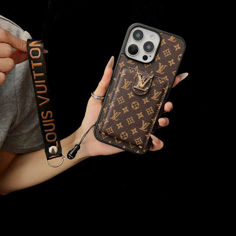 Luxuriöse iPhone-Hülle zum Umhängen in klassischer Farbe