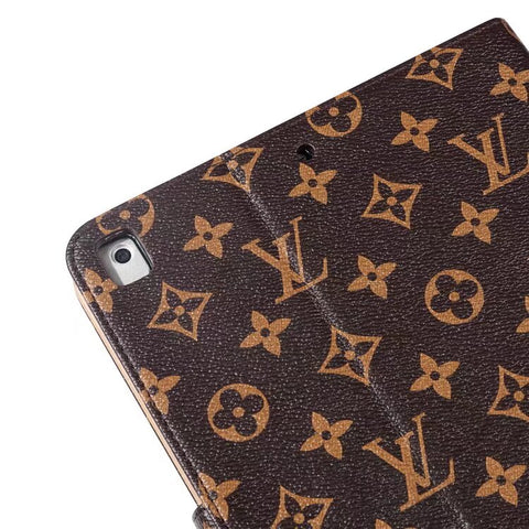 Luxusní Canvas Monogram Kůže Fresh Summer Theme Pattern Pouzdro Apple iPad Black