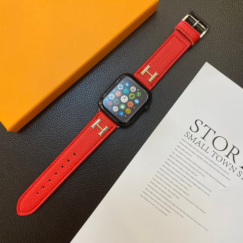 Correa de Apple Watch de cuero genuino con patrón