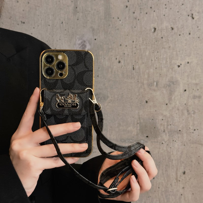 Κλασική τσάντα κάρτας Δερμάτινη θήκη για iPhone