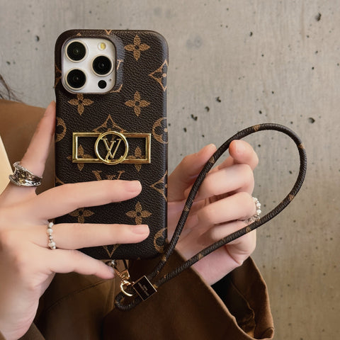 Custodia per iPhone con catena porta carte di lusso