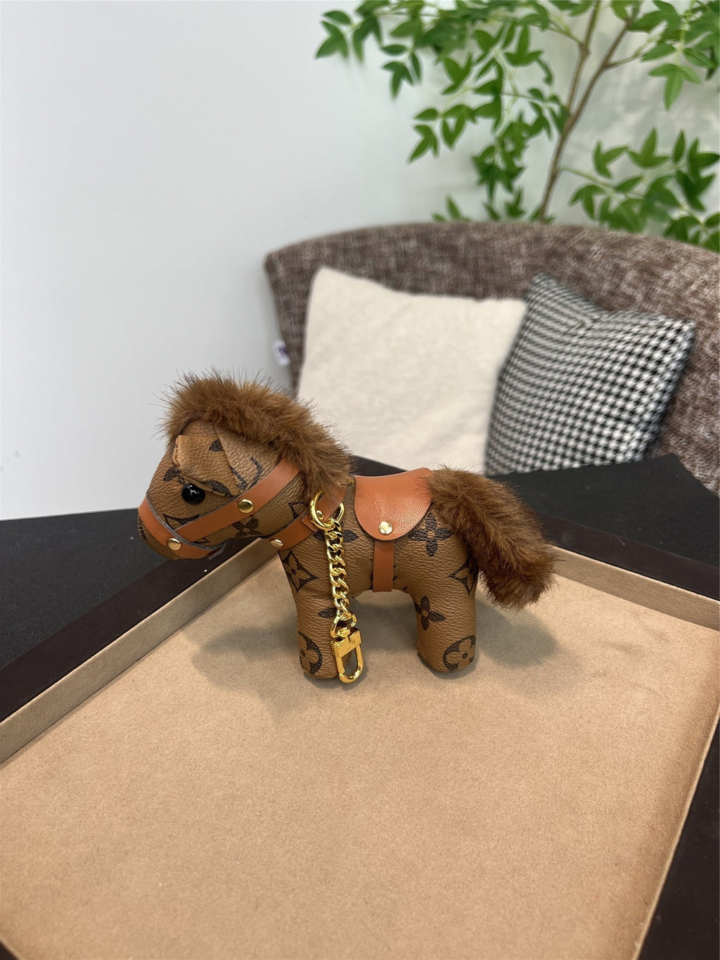 Portachiavi di lusso con ciondolo a forma di cavallo – Elegante accessorio pendente per borsa