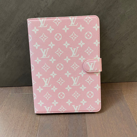 Luxusní Canvas Monogram Kůže Fresh Summer Theme Pattern Pouzdro Apple iPad Black