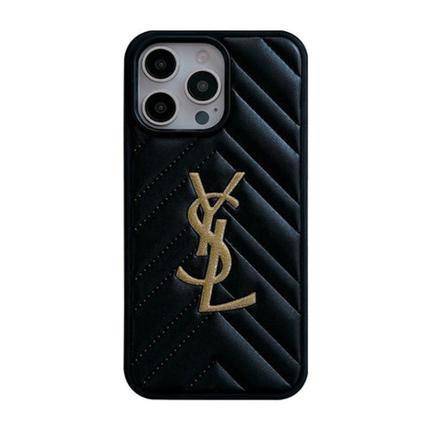 Custodia per iPhone in pelle bianca e nera Saint