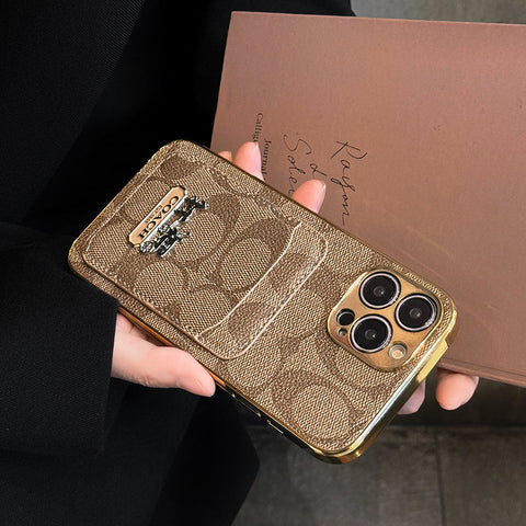 Custodia per iPhone in pelle classica con portacarte