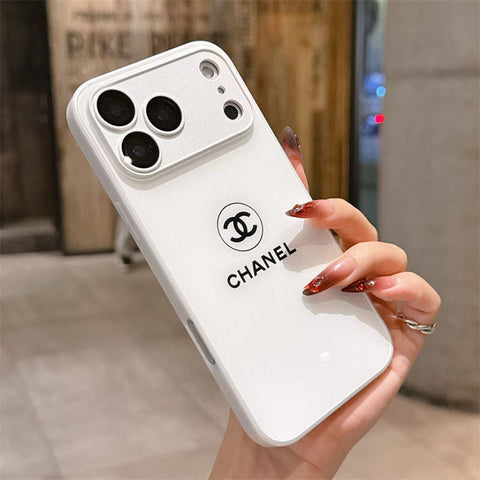 Custodia per iPhone classica e minimalista di lusso - Edizione bianca lucida