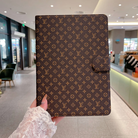 Luksus lærred monogram læder frisk sommer tema mønster Apple iPad cover