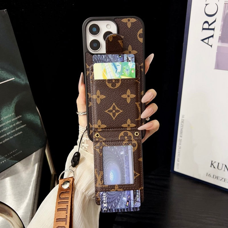 Luxuriöse iPhone-Hülle zum Umhängen in klassischer Farbe