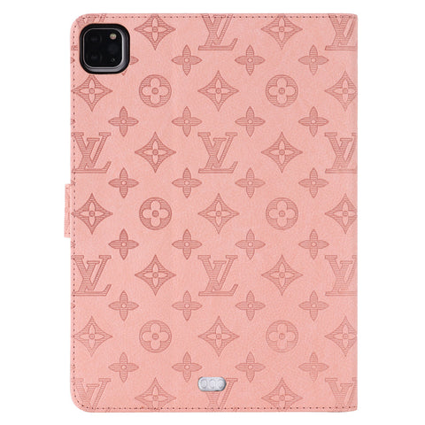 Fondina con monogramma in tela goffrata 3D Cover flip per iPad Apple con funzione di supporto
