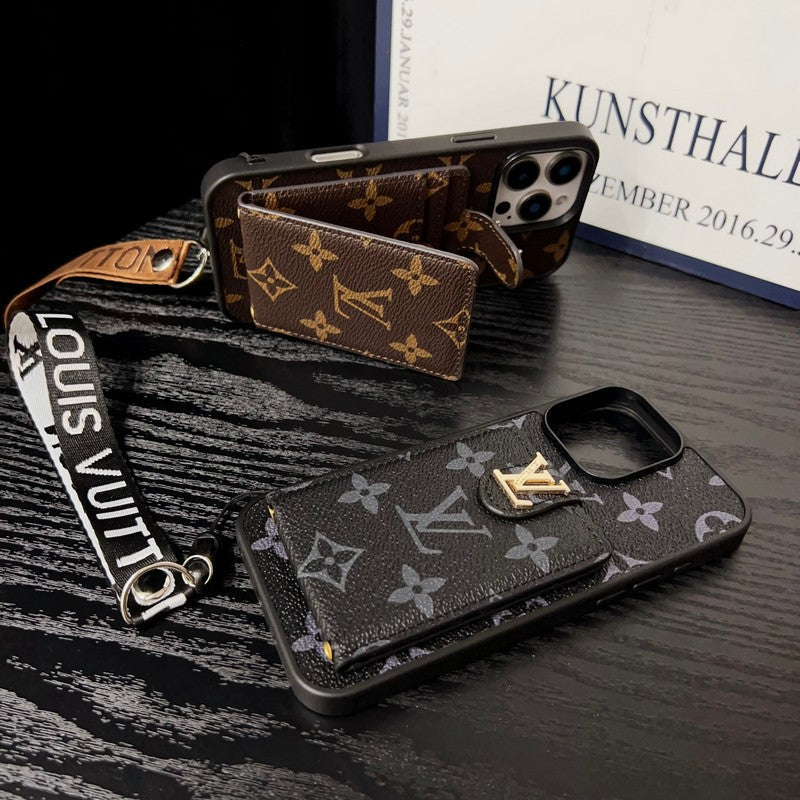 Luxuriöse iPhone-Hülle zum Umhängen in klassischer Farbe