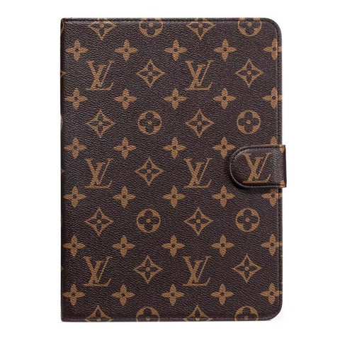 Luxusní Canvas Monogram Kůže Fresh Summer Theme Pattern Pouzdro Apple iPad Black