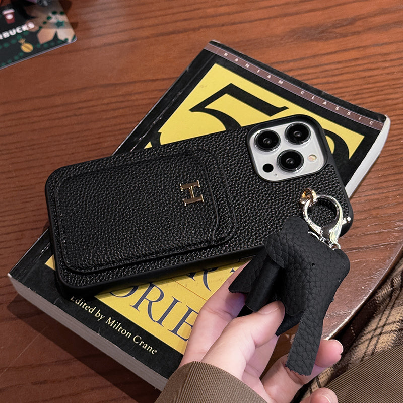 H-Kartenhalter-Leder-Anhänger-iPhone-Hülle