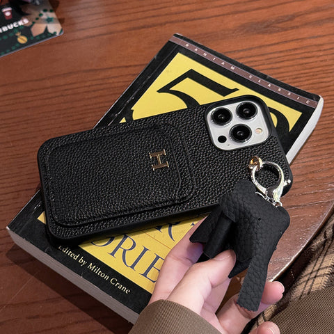 H-Kartenhalter-Leder-Anhänger-iPhone-Hülle