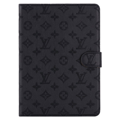 Fondina con monogramma in tela goffrata 3D Cover flip per iPad Apple con funzione di supporto