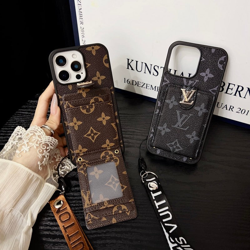 Luxuriöse iPhone-Hülle zum Umhängen in klassischer Farbe