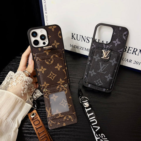 Luxuriöse iPhone-Hülle zum Umhängen in klassischer Farbe