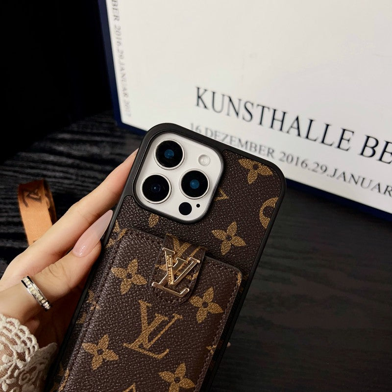 Luxuriöse iPhone-Hülle zum Umhängen in klassischer Farbe