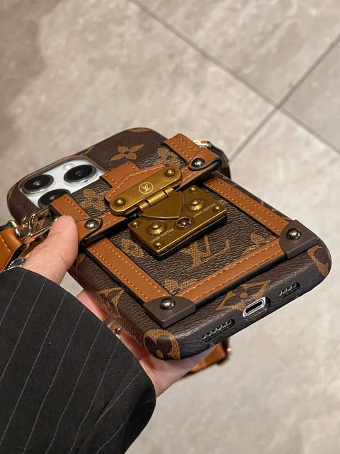 Custodia per iPhone con catena porta carte di lusso